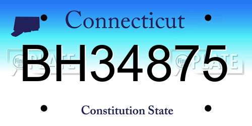 BH34875 Connecticut License Plate