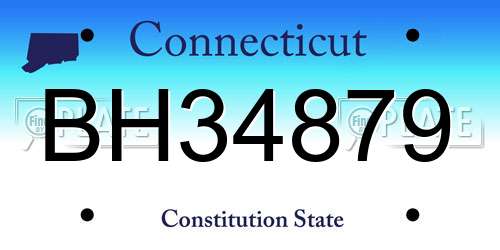 BH34879 Connecticut License Plate