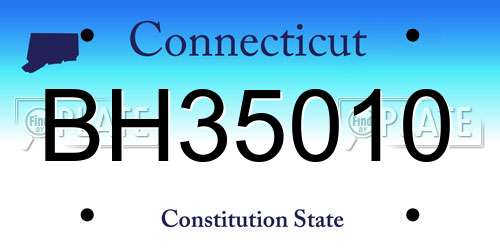BH35010 Connecticut License Plate