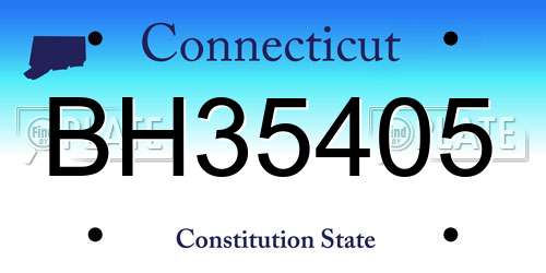 BH35405 Connecticut License Plate