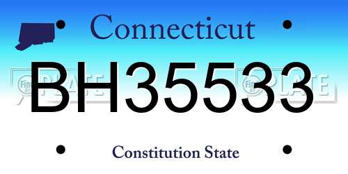 BH35533 Connecticut License Plate