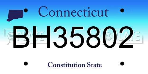 BH35802 Connecticut License Plate