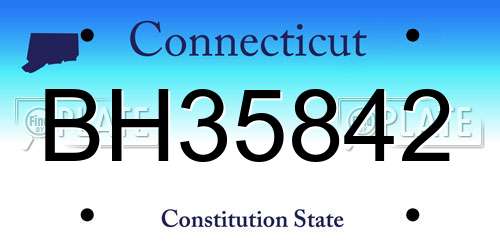 BH35842 Connecticut License Plate