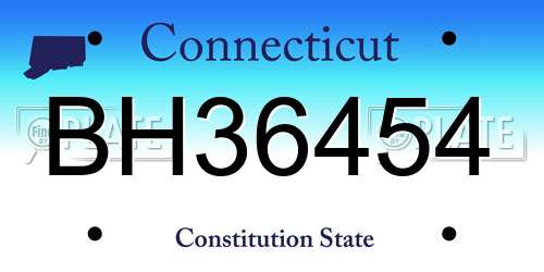 BH36454 Connecticut License Plate