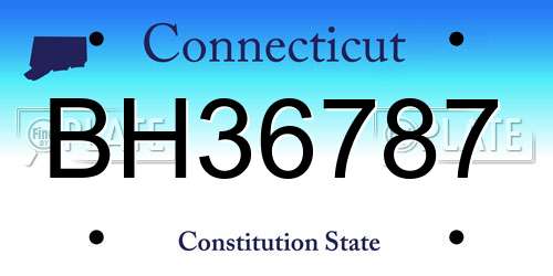 BH36787 Connecticut License Plate