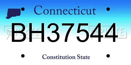 BH37544 Connecticut License Plate