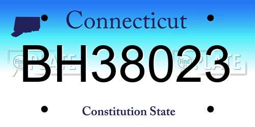 BH38023 Connecticut License Plate