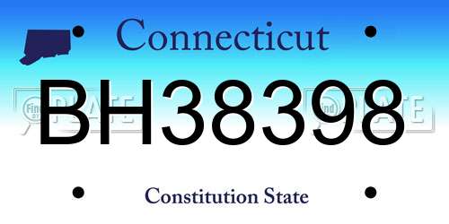 BH38398 Connecticut License Plate