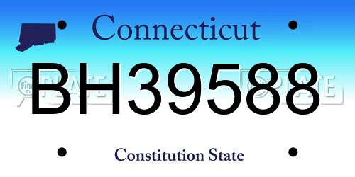 BH39588 Connecticut License Plate