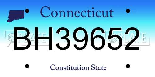 BH39652 Connecticut License Plate