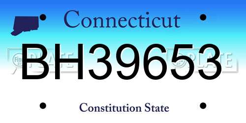BH39653 Connecticut License Plate