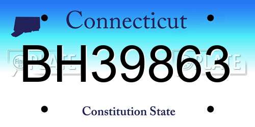 BH39863 Connecticut License Plate