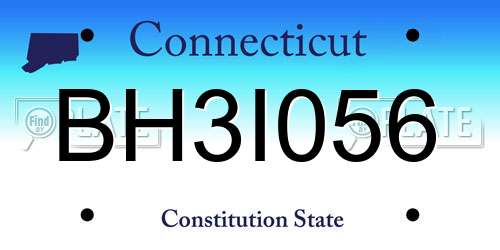 BH3I056 Connecticut License Plate