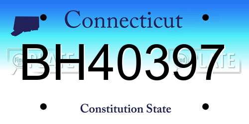 BH40397 Connecticut License Plate