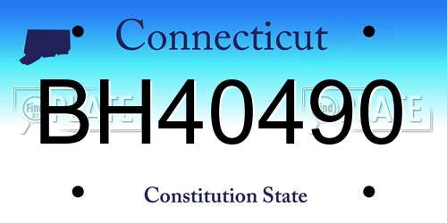 BH40490 Connecticut License Plate