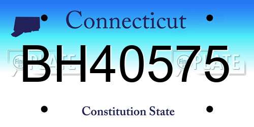 BH40575 Connecticut License Plate