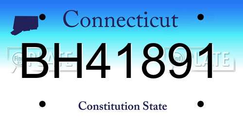 BH41891 Connecticut License Plate