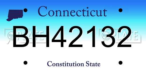 BH42132 Connecticut License Plate