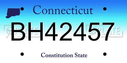 BH42457 Connecticut License Plate