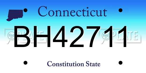 BH42711 Connecticut License Plate