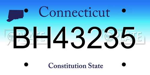 BH43235 Connecticut License Plate