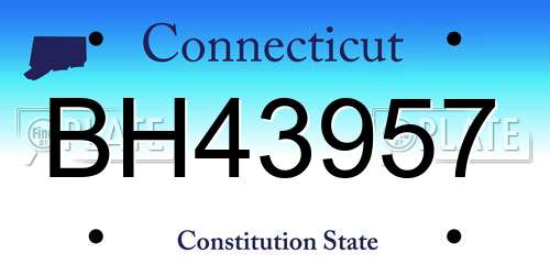 BH43957 Connecticut License Plate