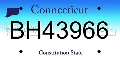 BH43966 Connecticut License Plate