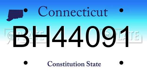 BH44091 Connecticut License Plate