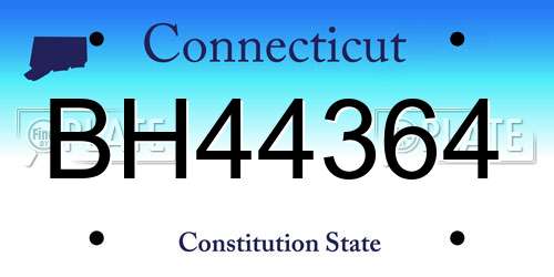 BH44364 Connecticut License Plate