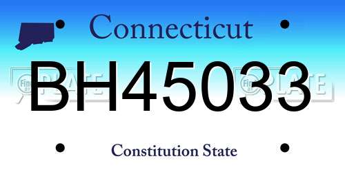 BH45033 Connecticut License Plate