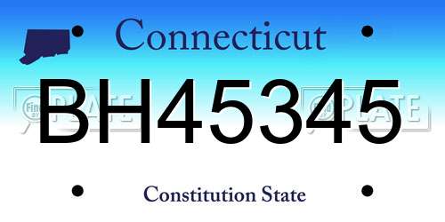 BH45345 Connecticut License Plate