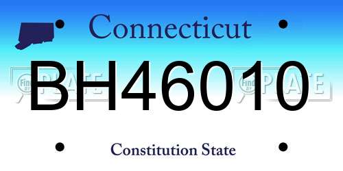 BH46010 Connecticut License Plate