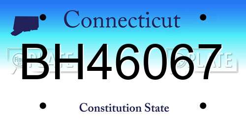 BH46067 Connecticut License Plate