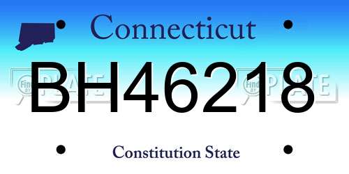 BH46218 Connecticut License Plate