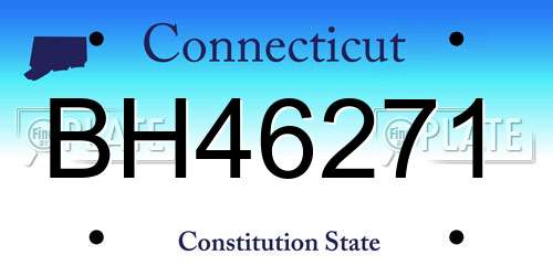 BH46271 Connecticut License Plate