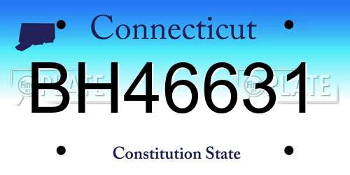 BH46631 Connecticut License Plate