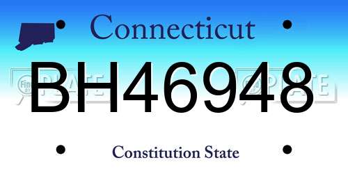 BH46948 Connecticut License Plate