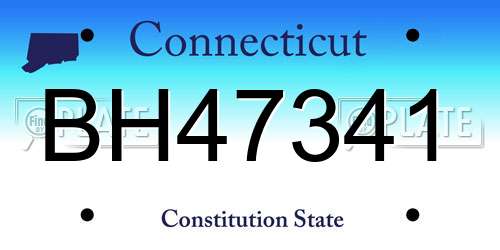 BH47341 Connecticut License Plate