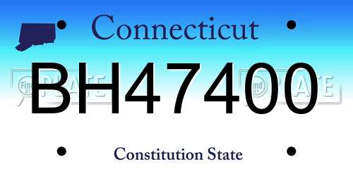 BH47400 Connecticut License Plate