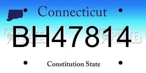 BH47814 Connecticut License Plate