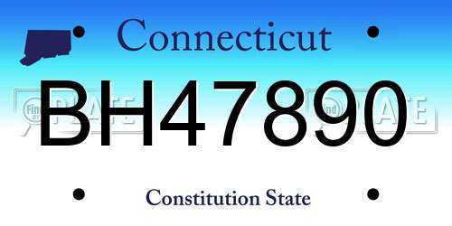 BH47890 Connecticut License Plate