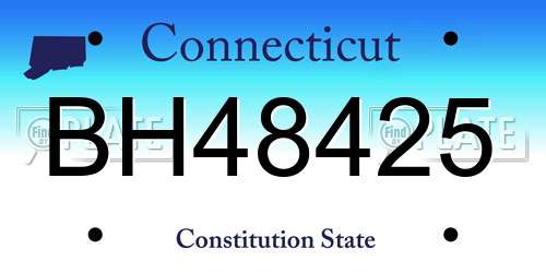 BH48425 Connecticut License Plate