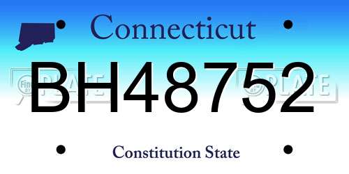 BH48752 Connecticut License Plate