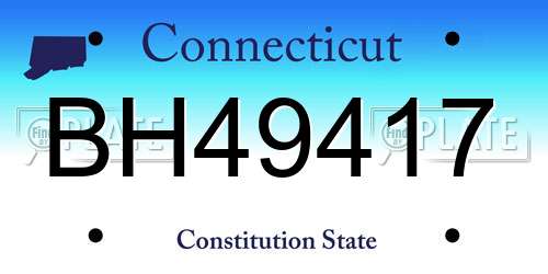 BH49417 Connecticut License Plate