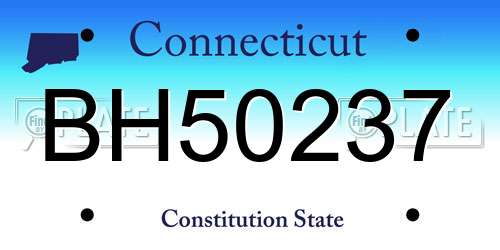 BH50237 Connecticut License Plate