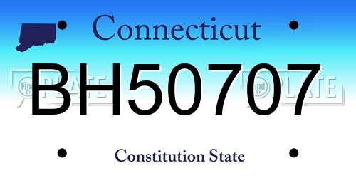 BH50707 Connecticut License Plate