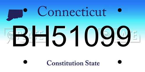 BH51099 Connecticut License Plate