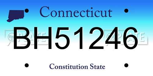 BH51246 Connecticut License Plate