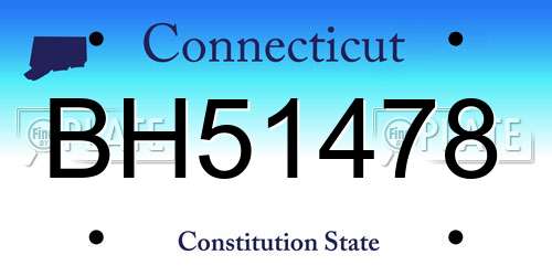 BH51478 Connecticut License Plate