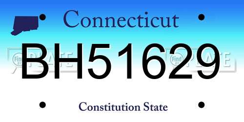 BH51629 Connecticut License Plate